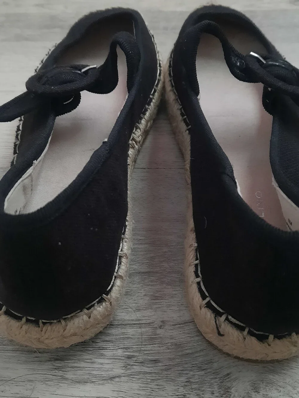 Bandolino Black Espadrille Mary Jane Flats with Buckle
